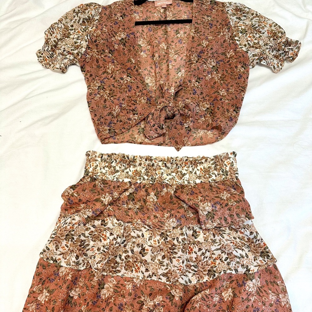 Show Me Your MuMu Floral Set (Kimmy Tie Top and Amy Skirt)